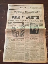 November 24 1963 The Des Moines Register Iowa Newspaper Kennedy Burial Arlington picture