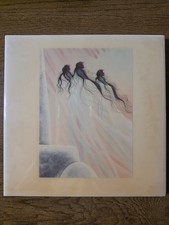 Lot of 3 Vintage William Bill Rabbit Cherokee Native American Art Ceramic Tiles  picture