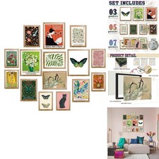 LANCHI95 Eclectic Framed Wall Art Set of 15 Vintage Maximalist Prints picture