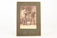 1880s Mounted Albumen Photo 4¼x6 - Staged Boxing 2 Finely Dressed Gentlemen V25 picture