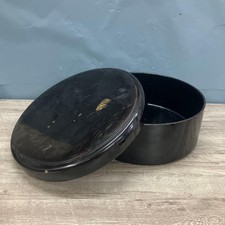 Wajima Nuri Ohitsu Gold Makie Black Lacquer Vintage Display Storage Box picture