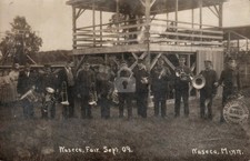 Waseca MN 1909 Co Fair Bandstand Owatonna Band Instruments MN RPPC Postcard COPY picture
