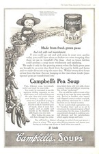1918 Campbells Pea Soups Antique Ad WW1 Era picture