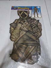 VTG 1995 BEISTLE Jointed Die Cut Mummy Halloween Hanging Decor 41” #01561 NOS picture