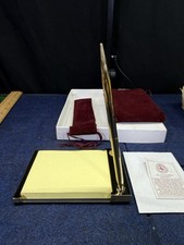 Vintage Drexel University Desk Pen & Notepad Set 23K Gold Plated CSI NOS Boxed picture
