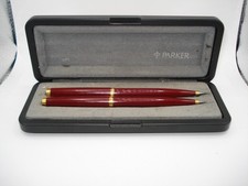 Two Vintage 1983 Parker 75 Lacquered Burgundy Mechanical Pencils in Case France picture
