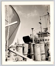 Landing Ship Bridge Rigging & Boat With Crewman WWII US Coast Guard Photo picture
