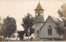 H86/ West Peru Maine RPPC Postcard c1920s Chjurch Building Homes 24 picture