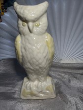 VINTAGE GREEN MARK BELEEK OWL VASE 8