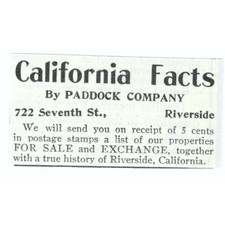 Riverside California Facts Paddock Company 1903 Magazine Ad AF7-SS2 picture