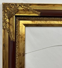 Vintage Victorian Style Gold Gilt & Red Wood Frame Fits 24