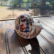 Vintage Japanese Porcelain Snail Tapestry Collection Floral Gold Imari 1980s picture