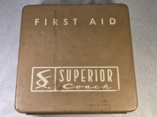 Vintage Superior Coach First Aid Kit MSCO Metal Box School Bus Complete Full picture