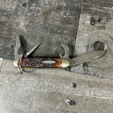 Vintage Ka-Bar Kabar USA 1152 Jigged Delrin Scout Camp Knife picture