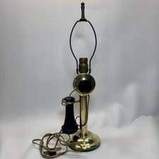 Vintage Western Electric 20AL Brass Candlestick Telephone Lamp Paulding - WORKS picture