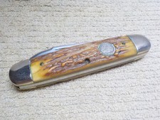1981 National Knife Collectors Association Two Blade Folding Knife Stag Handles picture