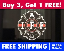 IAFF Firefighter The Thin Red Line Window Decal Stickers Fire Fighter Cross picture