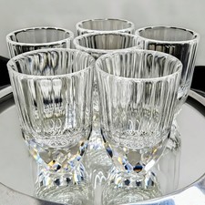 Vintage Set Of 6 Clear Cut Swarovski Crystal Schnapps Shot Glass picture