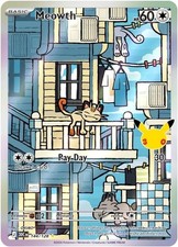 Pokemon Meowth 144/128 Holo Illustration Rare ME: 30th Celebration NM picture