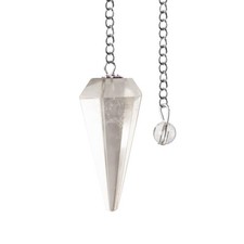 Clear Quartz Pendulum Crystal Stone, Faceted Pendulum Divination Tools, Dowsing picture