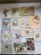 Vintage 1940s 1950s Greeting Cards Lot Birthday Christmas Mother Norcross picture