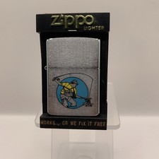 Zippo “Sports Series” Fly Fisherman Lighter Unfired March 1989 Made In USA NOS picture