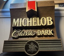 Vintage Michelob Classic Dark Beer Sign 12” Anheuser Busch 1980s Bar Decor- L321 picture