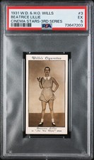 Vintage 1931 Wills Tobacco Card #3 Beatrice Lillie Cinema Stars PSA 5 picture