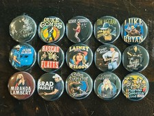 Assorted Country Music Buttons/ Pins Set Of 15 picture