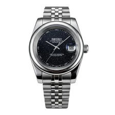 Seiko Mod Datejust Black Stardust galaxy Dial for Men Lover's Simple Watches picture