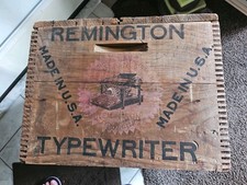 Antique Remington Typewriter Wood Finger Joint Shipping Container Crate picture