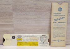 VTG 1952 GE 2-WAY RADIO RANGE AND & SIGNAL STRENGTH CALCULATOR SLAIDE RULE CHART picture