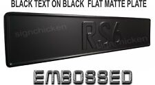 ALL BLACK FLAT MATTE EURO PLATE WITH BLACK TEXT -  BLACK ON BLACK  picture