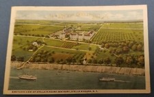 Bird's eye view Stella Seminary Park & Building Niagara  New York Postcard 1928 picture