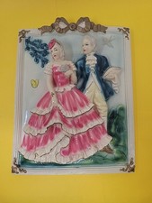 Vintage Roman Art Co Robia Ware Victorian Couple Chalkware Wall Decor St. Louis picture
