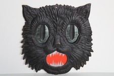 Vintage 1920's Germany Halloween Black Cat Embossed Die Cut Decoration picture