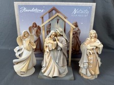 2015 Foundations Nativity 4-Piece Set Deisgn by Karen Hahn for Enesco HTF - Mint picture