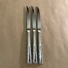 3 Oneida Silver Cherie Hollow Steak Knives Knife Set of 3 picture