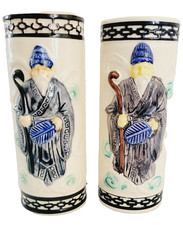 Vintage ORCHARDS of HAWAII Old Wise Man Tikki Cup Vases 2 Piece Lot Bar Set Mug picture