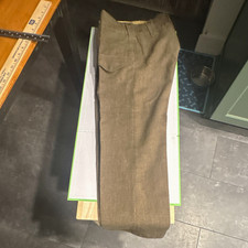 Vintage WWII Canadian Army P37 Battle Dress Trousers Distressed Wool Pants Sz 5 picture