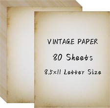 80 Sheets Vintage Aged Parchment Paper, 8.5