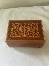 Vintage Italian Inlaid Wood Music Box Reuge Swiss Movement The Godfather Theme picture