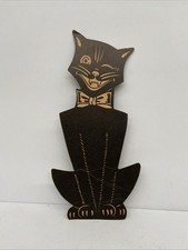 Vintage 1930's USA Beistle Halloween Black Cat Winking picture