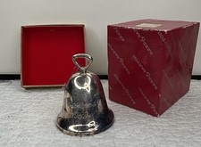 Vintage 1989 Reed & Barton Silverplated Christmas Bell Ornament With Box picture