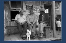 1938 Black Men on Porch of Store PHOTO, Louisiana GREAT DEPRESSION Rural America picture