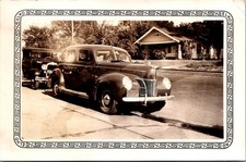 Ford Taxicab Two Cars Street Scene House Black White Photograph Snapshot Photo picture