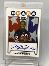 2008 Topps Player Issue Matt Forte HARD AUTO INSCRIBED “#22 ROOKIE RC BLUE INK picture