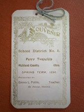 Vintage 1896 Ohio Public School Souvenir Perry Twp Richland Co Mansfield Follin4 picture