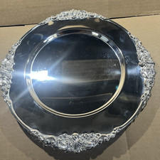7 Godinger Silver Art Co. Silver-Plated Charger Plates 12.5” Round WEAR picture