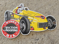  VINTAGE WYNN'S RACE CAR PORCELAIN SIGN CAR GAS OIL TRUCK  10